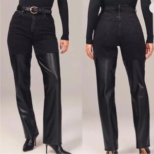 Abercrombie & Fitch Mixed Fabric Ultra High Rise 90’s Straight Jean 8/29 XL